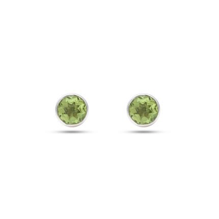 PERIDOT FACETED 5MM STUD